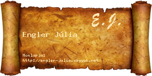 Engler Júlia névjegykártya